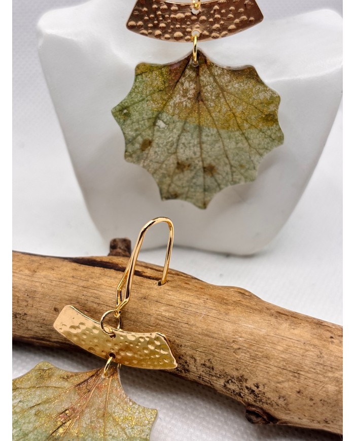 EDICIÓN LIMITADA pendientes artesanos de hoja natural esqueletizad1