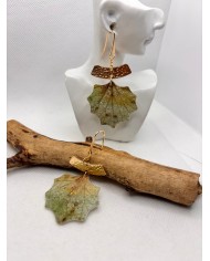 EDICIÓN LIMITADA pendientes artesanos de hoja natural esqueletizad1