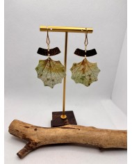 EDICIÓN LIMITADA pendientes artesanos de hoja natural esqueletizad1