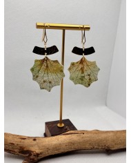 EDICIÓN LIMITADA pendientes artesanos de hoja natural esqueletizad1