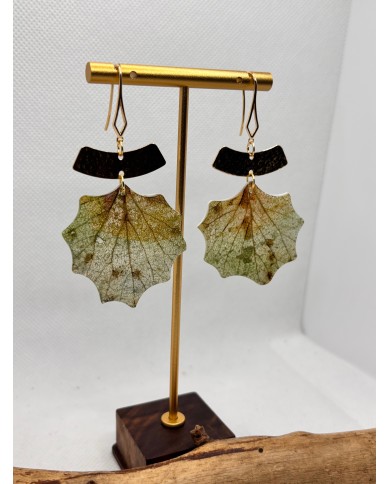 EDICIÓN LIMITADA pendientes artesanos de hoja natural esqueletizad1