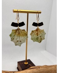 EDICIÓN LIMITADA pendientes artesanos de hoja natural esqueletizad1