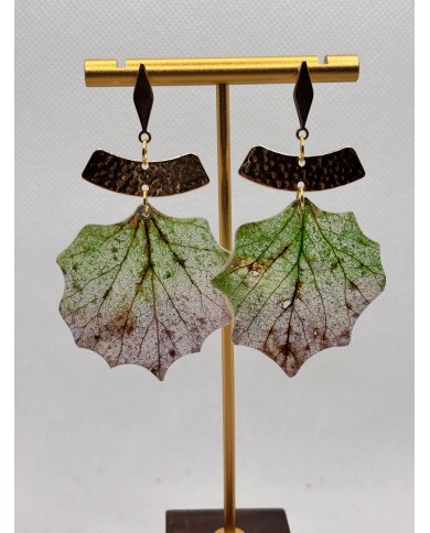 EDICIÓN LIMITADA pendientes artesanos de hoja natural esqueletizada