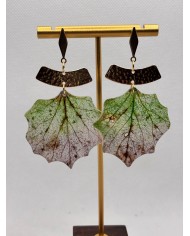 EDICIÓN LIMITADA pendientes artesanos de hoja natural esqueletizada