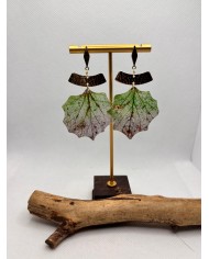 EDICIÓN LIMITADA pendientes artesanos de hoja natural esqueletizada