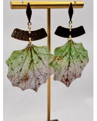 EDICIÓN LIMITADA pendientes artesanos de hoja natural esqueletizad1