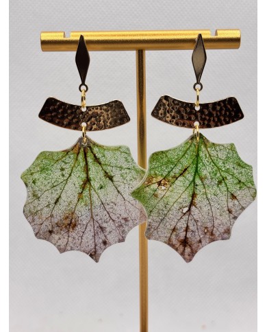 EDICIÓN LIMITADA pendientes artesanos de hoja natural esqueletizada