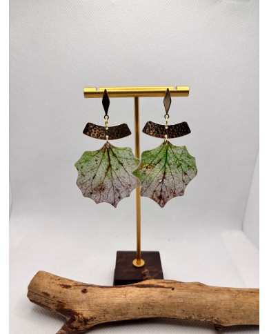 EDICIÓN LIMITADA pendientes artesanos de hoja natural esqueletizada