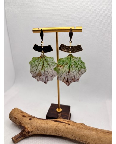EDICIÓN LIMITADA pendientes artesanos de hoja natural esqueletizada