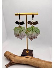 EDICIÓN LIMITADA pendientes artesanos de hoja natural esqueletizada
