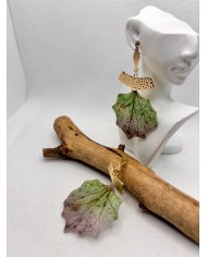 EDICIÓN LIMITADA pendientes artesanos de hoja natural esqueletizada