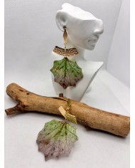 EDICIÓN LIMITADA pendientes artesanos de hoja natural esqueletizada