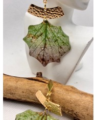 EDICIÓN LIMITADA pendientes artesanos de hoja natural esqueletizada