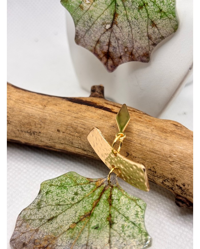 EDICIÓN LIMITADA pendientes artesanos de hoja natural esqueletizada