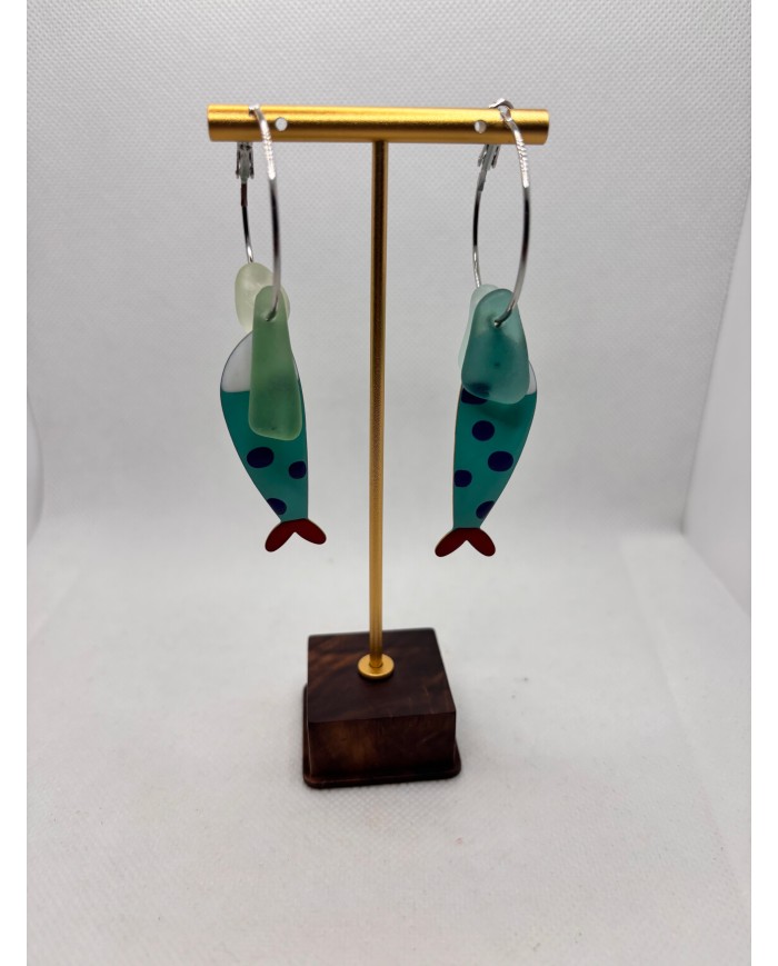 PENDIENTES DE CRISTAL MARINO O LÁGRIMAS DE SIRENA