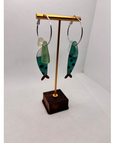 PENDIENTES DE CRISTAL MARINO O LÁGRIMAS DE SIRENA