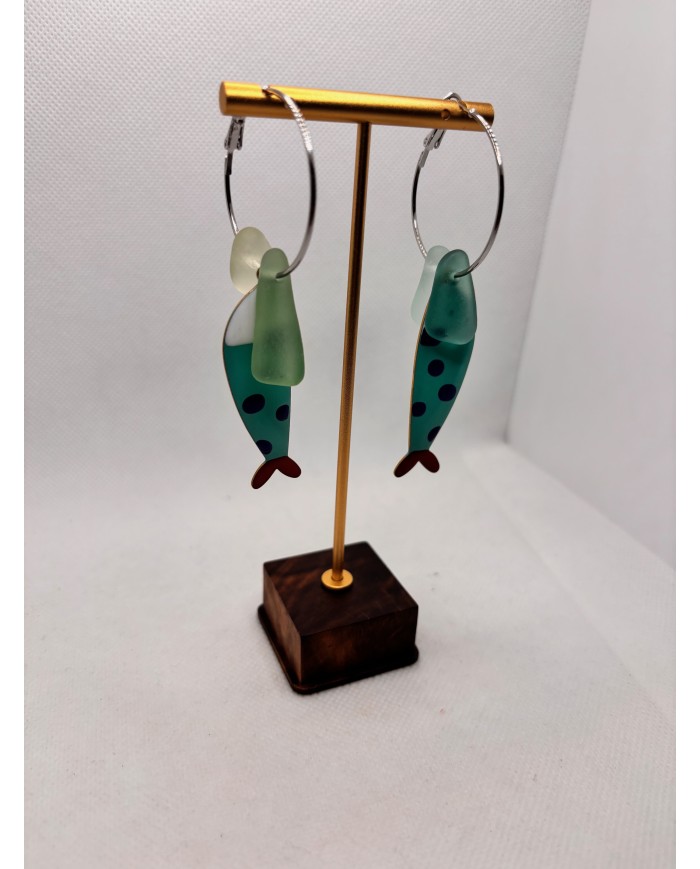 PENDIENTES DE CRISTAL MARINO O LÁGRIMAS DE SIRENA