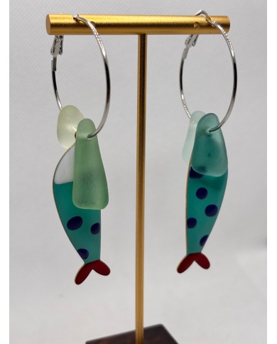 PENDIENTES DE CRISTAL MARINO O LÁGRIMAS DE SIRENA