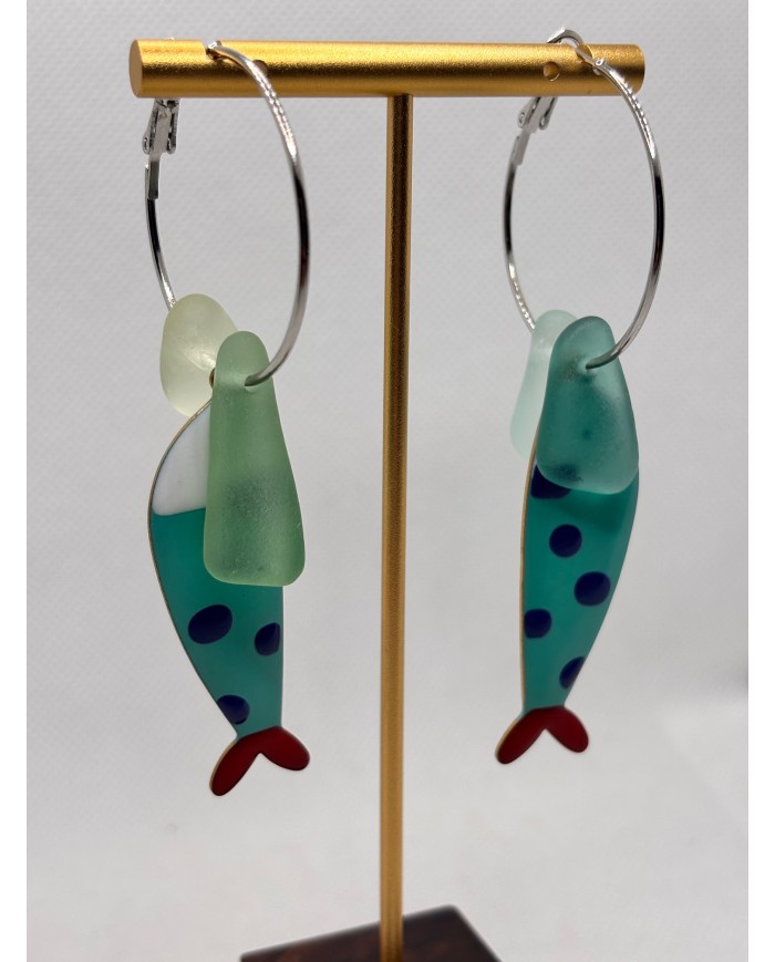 PENDIENTES DE CRISTAL MARINO O LÁGRIMAS DE SIRENA