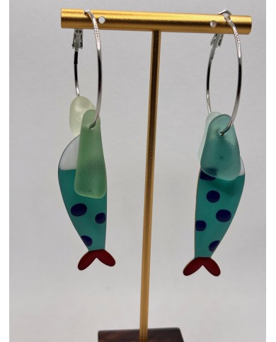 PENDIENTES DE CRISTAL MARINO O LÁGRIMAS DE SIRENA