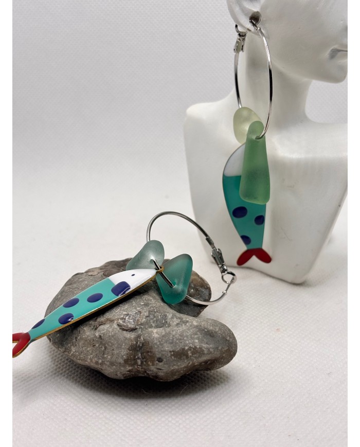 PENDIENTES DE CRISTAL MARINO O LÁGRIMAS DE SIRENA