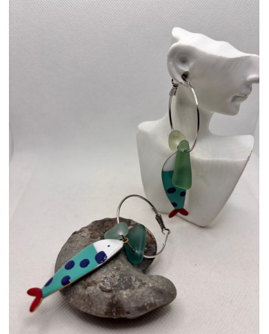 PENDIENTES DE CRISTAL MARINO O LÁGRIMAS DE SIRENA