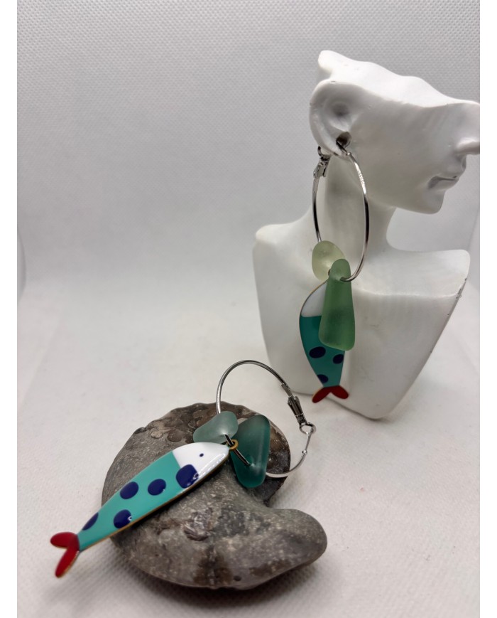 PENDIENTES DE CRISTAL MARINO O LÁGRIMAS DE SIRENA