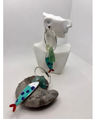 PENDIENTES DE CRISTAL MARINO O LÁGRIMAS DE SIRENA