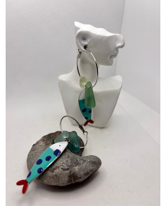 PENDIENTES DE CRISTAL MARINO O LÁGRIMAS DE SIRENA