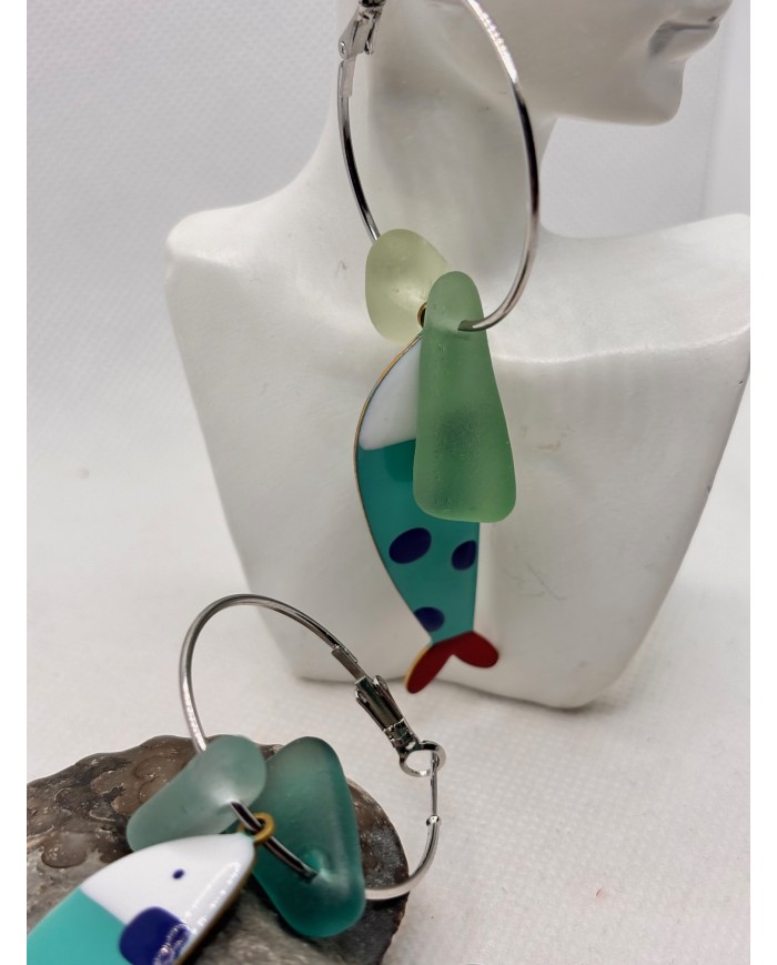 PENDIENTES DE CRISTAL MARINO O LÁGRIMAS DE SIRENA