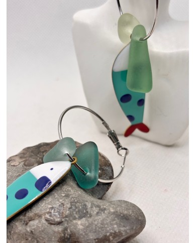 PENDIENTES DE CRISTAL MARINO O LÁGRIMAS DE SIRENA