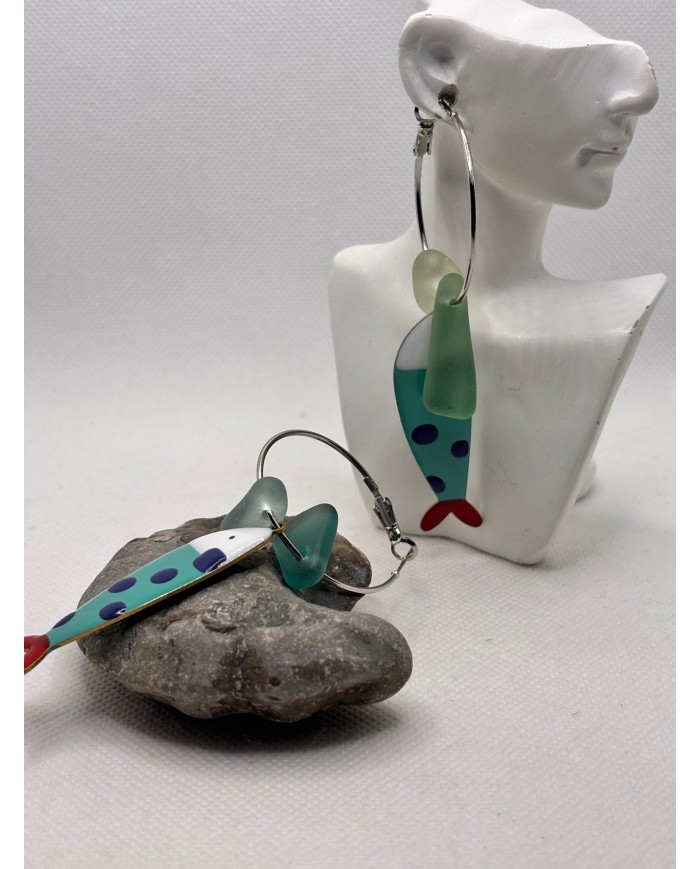 PENDIENTES DE CRISTAL MARINO O LÁGRIMAS DE SIRENA