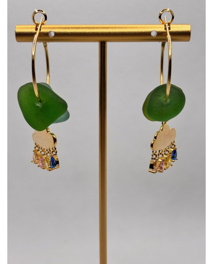 PENDIENTES DE CRISTAL MARINO O  LÁGRIMAS DE SIRENA