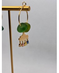 PENDIENTES DE CRISTAL MARINO O  LÁGRIMAS DE SIRENA