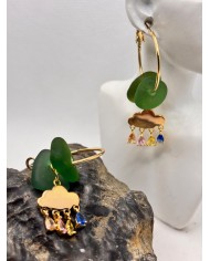 PENDIENTES DE CRISTAL MARINO O  LÁGRIMAS DE SIRENA