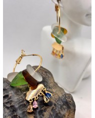 PENDIENTES ARTESANOS DE CRISTAL MARINO