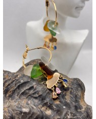 PENDIENTES ARTESANOS DE CRISTAL MARINO