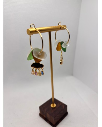 PENDIENTES ARTESANOS DE CRISTAL MARINO