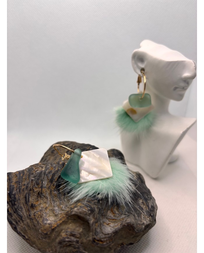 EDICIÓN ESPECIAL DE PENDIENTES DE CRISTAL MARINO