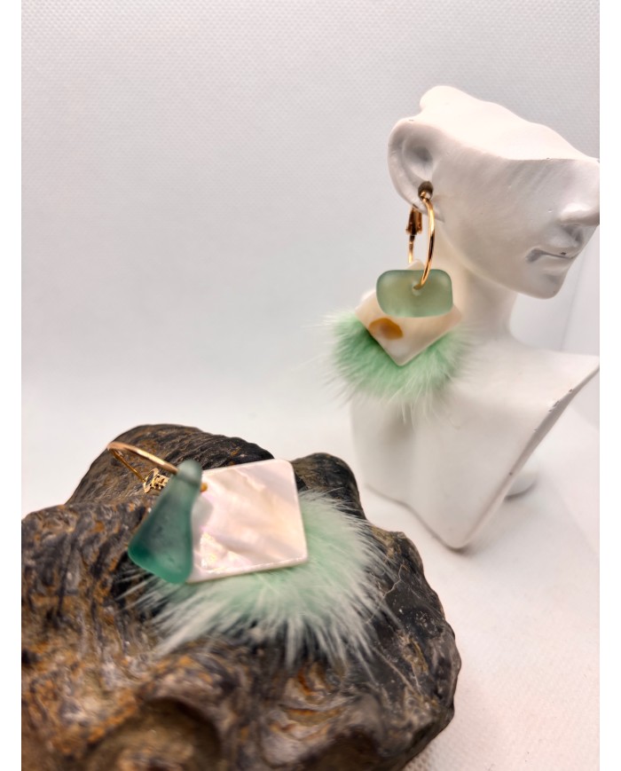 EDICIÓN ESPECIAL DE PENDIENTES DE CRISTAL MARINO