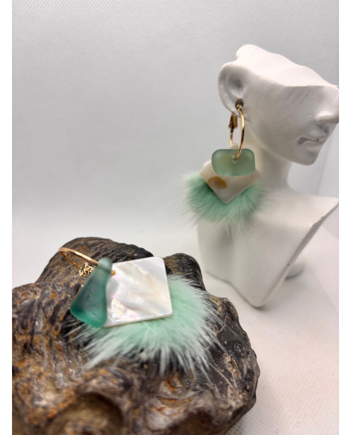 EDICIÓN ESPECIAL DE PENDIENTES DE CRISTAL MARINO