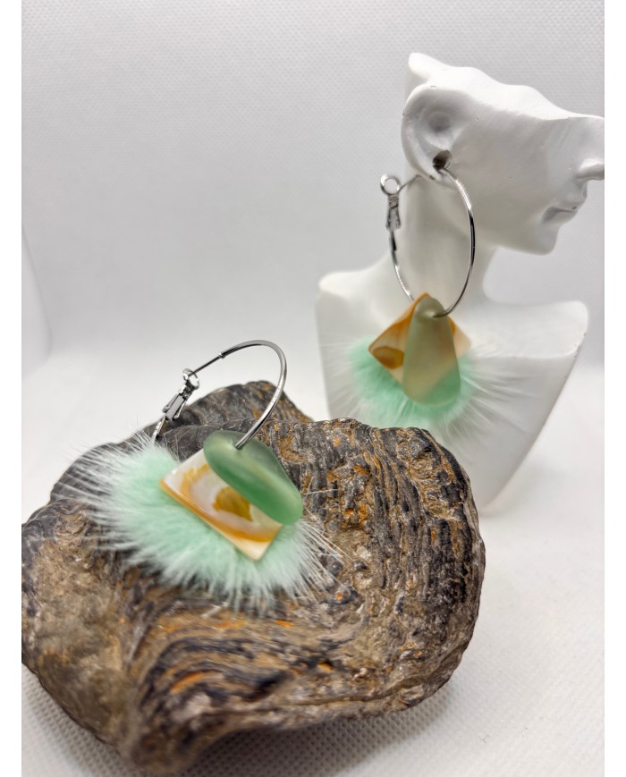 EDICIÓN LIMITADA PENDIENTES ARTESANOS DE CRISTAL MARINO