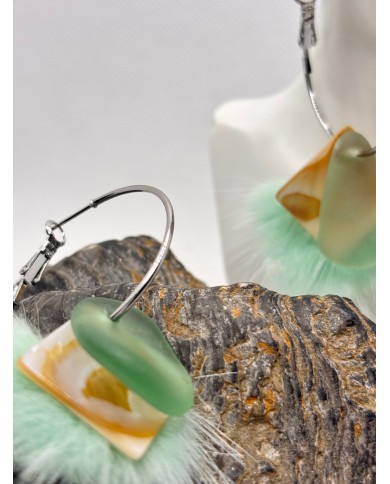 EDICIÓN LIMITADA PENDIENTES ARTESANOS DE CRISTAL MARINO