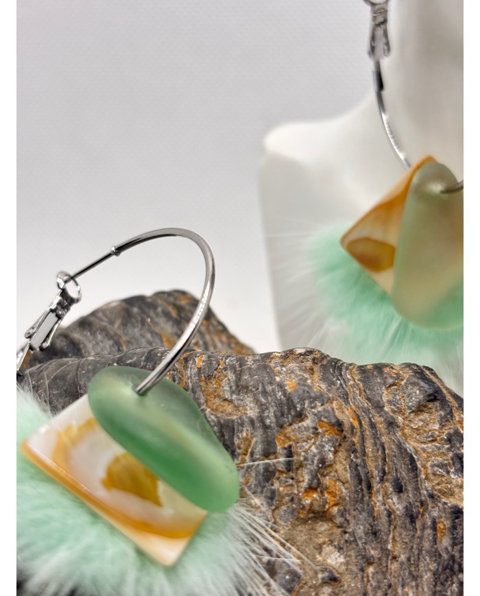 EDICIÓN LIMITADA PENDIENTES ARTESANOS DE CRISTAL MARINO