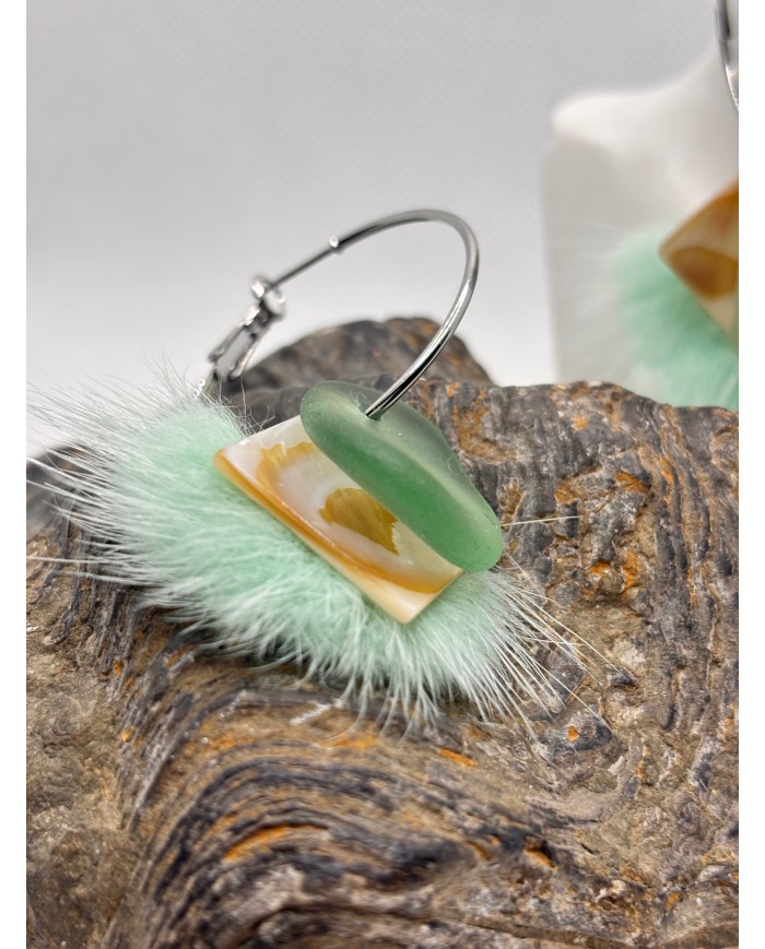 EDICIÓN LIMITADA PENDIENTES ARTESANOS DE CRISTAL MARINO