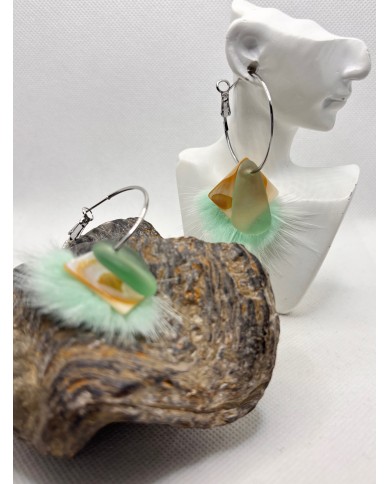 EDICIÓN LIMITADA PENDIENTES ARTESANOS DE CRISTAL MARINO