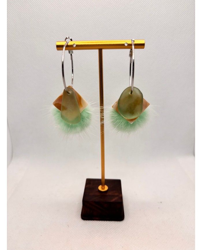 EDICIÓN LIMITADA PENDIENTES ARTESANOS DE CRISTAL MARINO