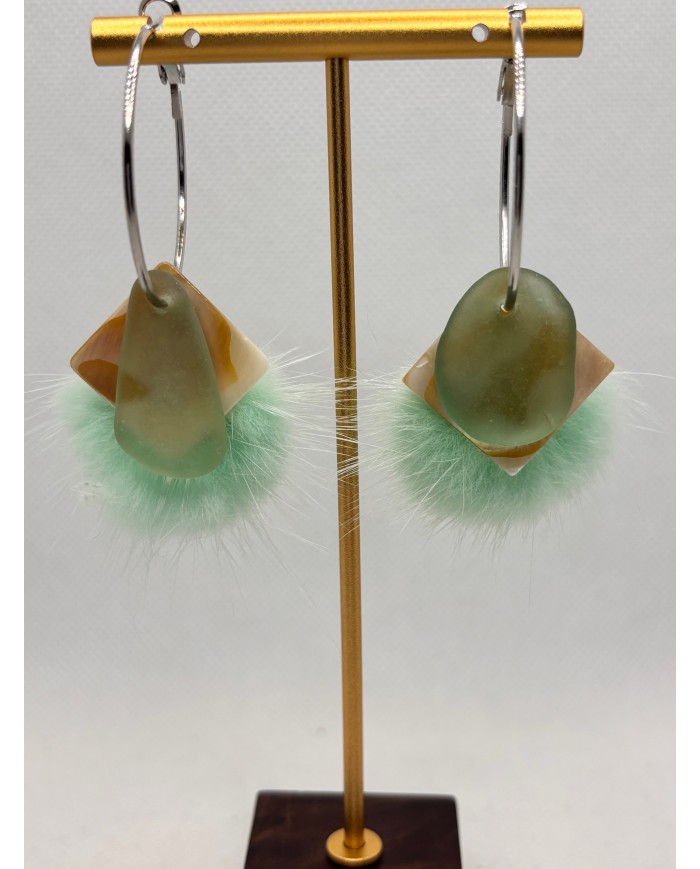 EDICIÓN LIMITADA PENDIENTES ARTESANOS DE CRISTAL MARINO