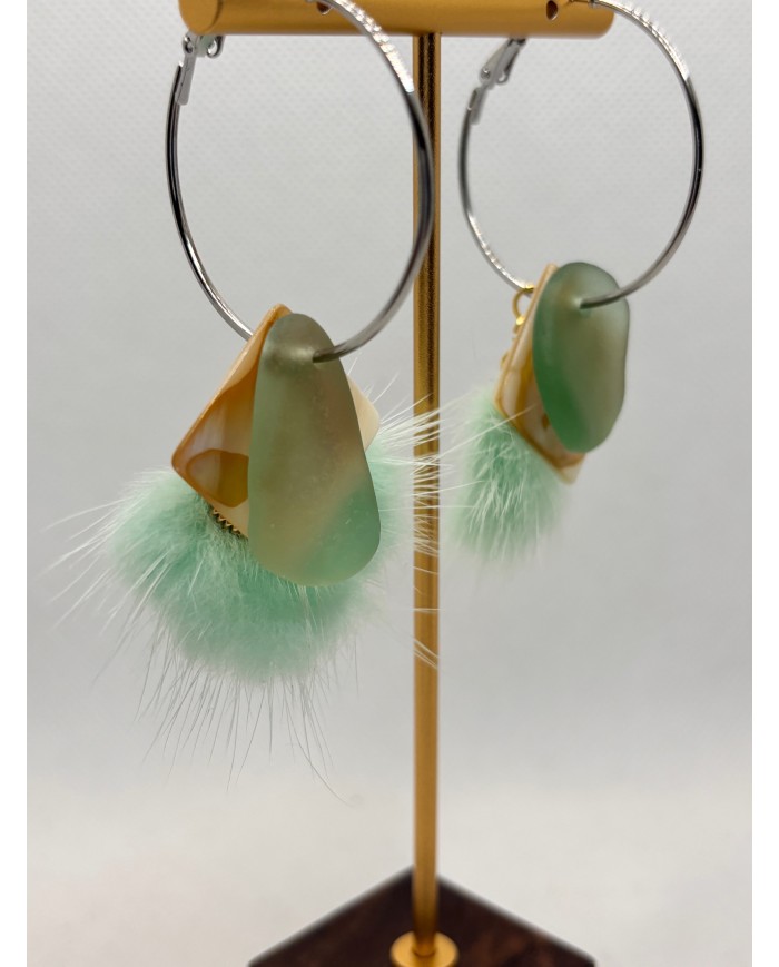 EDICIÓN LIMITADA PENDIENTES ARTESANOS DE CRISTAL MARINO