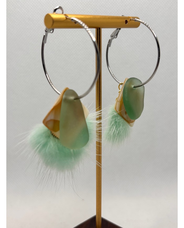 EDICIÓN LIMITADA PENDIENTES ARTESANOS DE CRISTAL MARINO